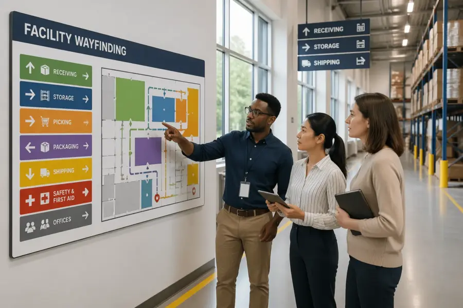 Color Coding for Wayfinding in Logistics Facilities: How to Make It Consistent