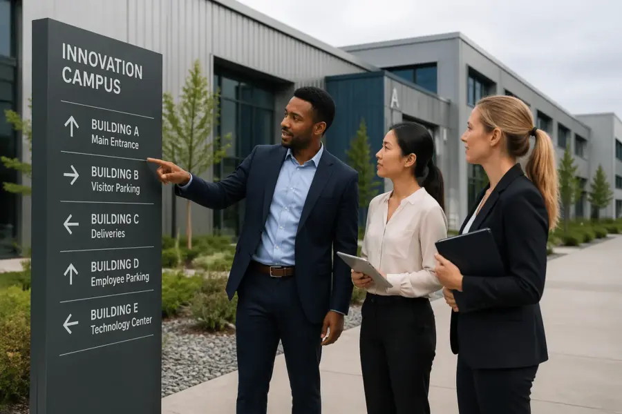 Wayfinding Standards for Industrial Campuses: Build a Consistent Sign System Across Buildings
