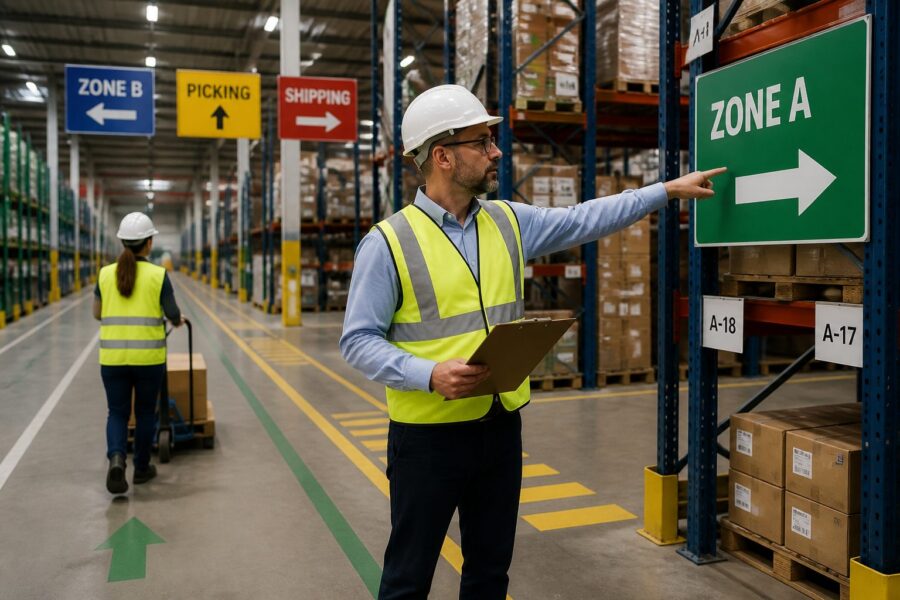 Zone Wayfinding in Warehouses: Optimizing Navigation and Efficiency