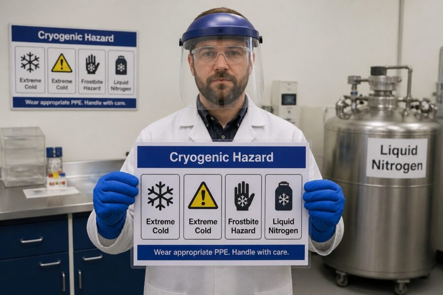 Cryogenic Hazard Pictograms: Symbols for Extreme Cold and Liquid Nitrogen