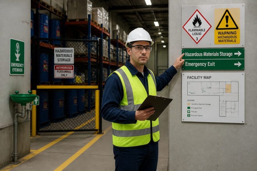 Wayfinding for Hazardous Material Zones: Combining Safety and Navigation Signs