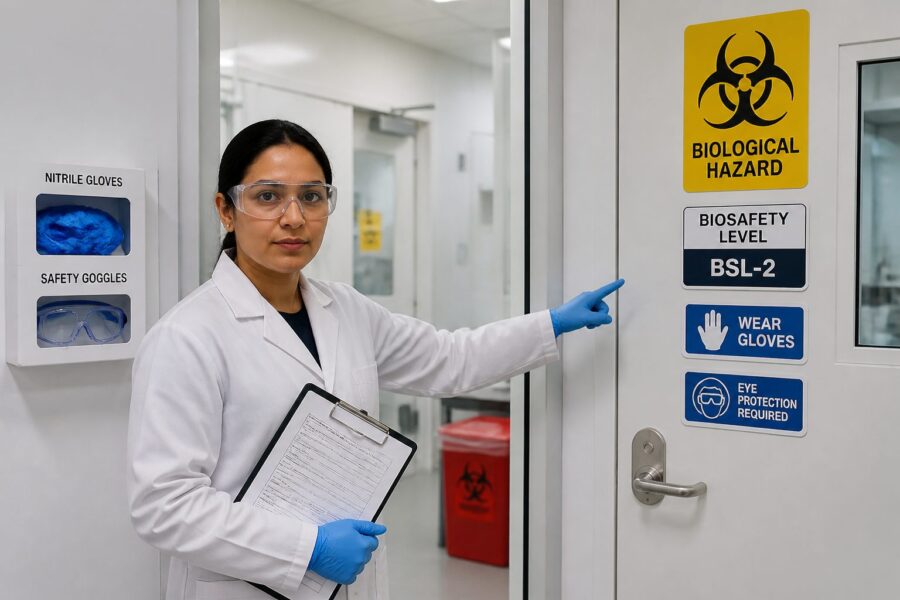 Biological Hazard Pictograms: Biohazard Symbols, Biosafety Level Signs and Lab Safety Icons