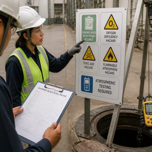 Confined Space Pictograms: Entry Permit Symbols and Atmospheric Hazard Icons