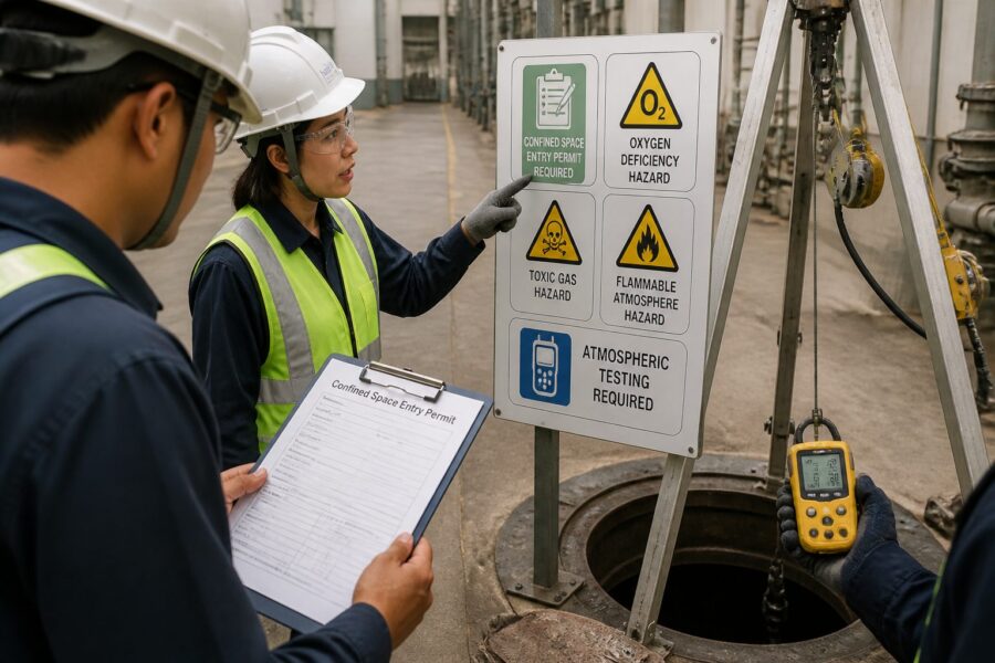 Confined Space Pictograms: Entry Permit Symbols and Atmospheric Hazard Icons