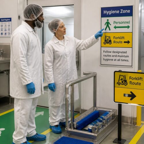 Agricultural and Food Production Facility Wayfinding: Hygiene Zones and Traffic Flow Signs