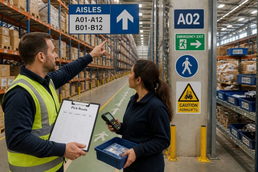 E-Commerce Fulfillment Center Wayfinding: Speed-Optimized Navigation for High-Throughput Pick Operations