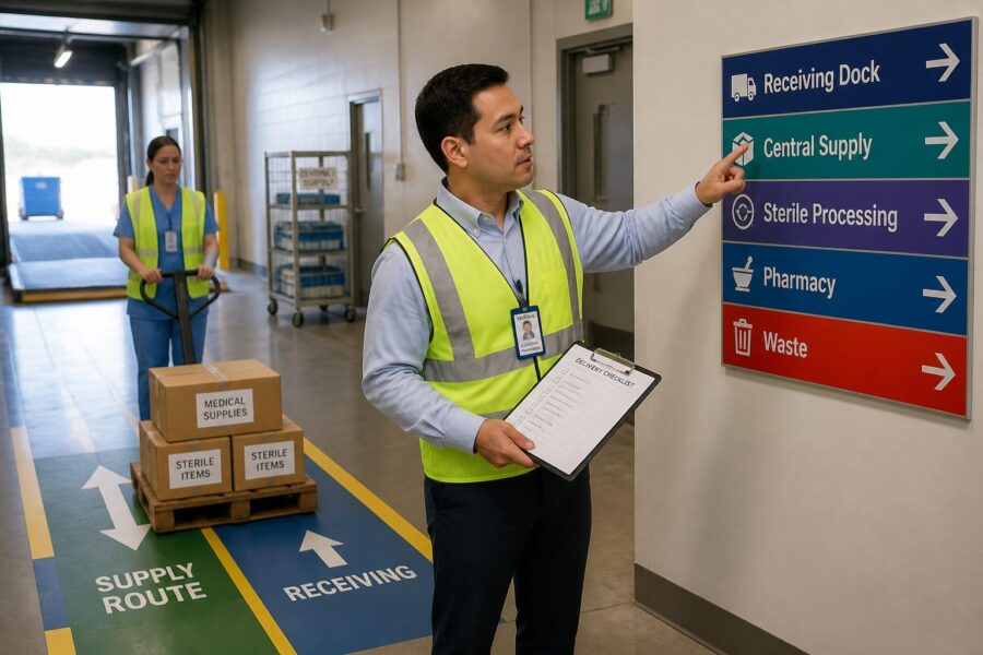 Healthcare Logistics Wayfinding: Navigating Hospital Receiving Docks and Supply Distribution Routes