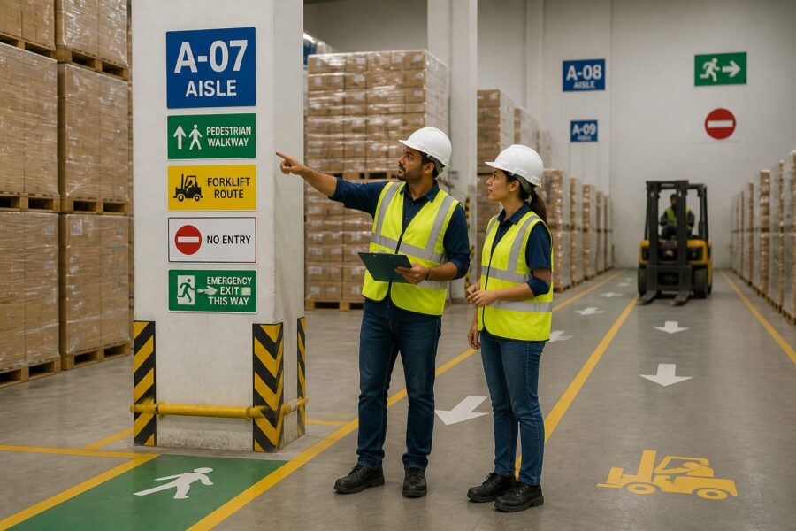 Bulk Storage Wayfinding: Navigating Open Rack-Free Zones Where Product Is Floor-Stacked